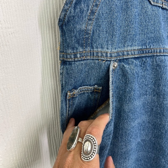 H&M - Relaxed Soft Blue Adjustable Straps Straight Leg Denim Overalls Size S - Picture 5 of 14